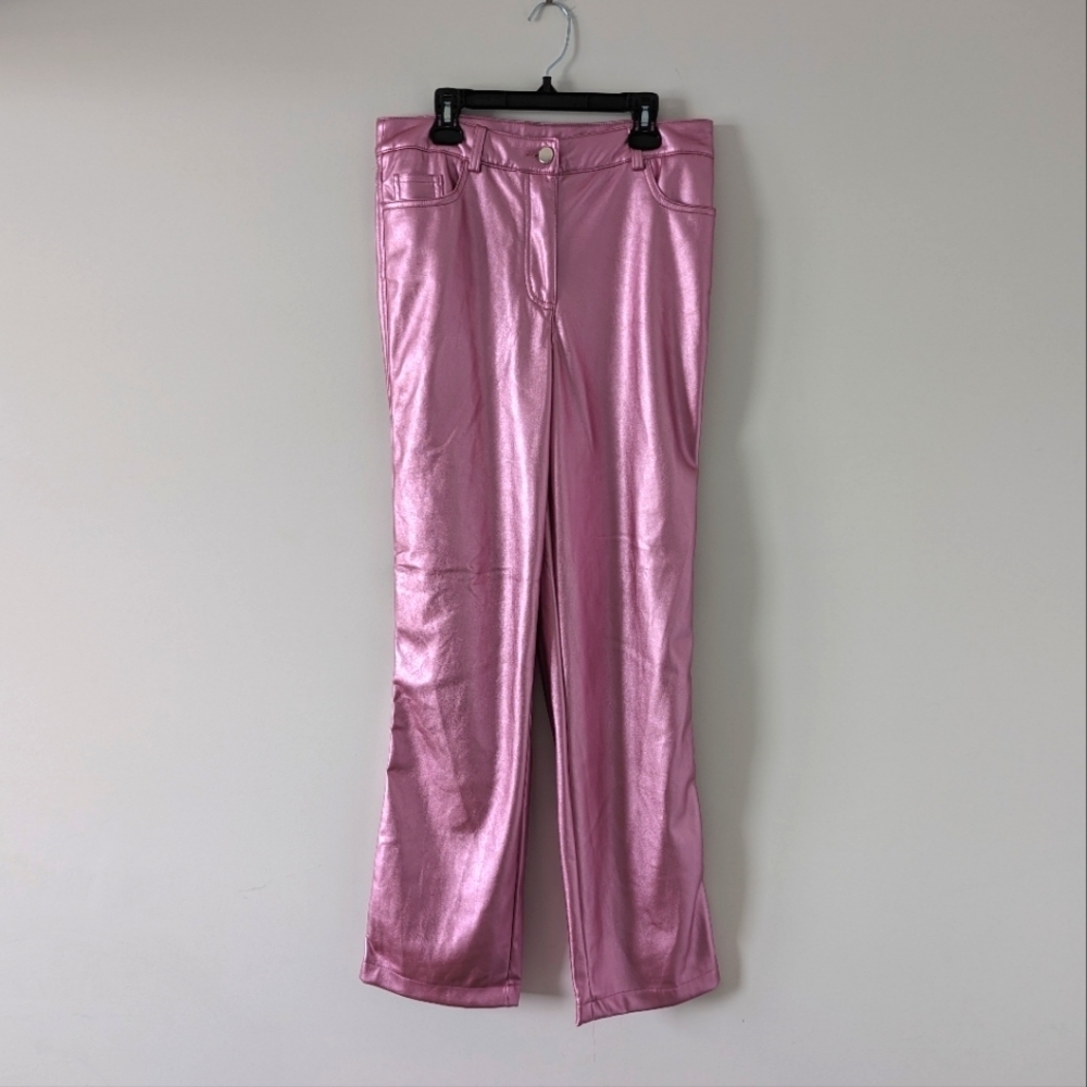 House of Harlow 1960 Women's Pink Faux Leather Pants - US Size 8 Barbiecore